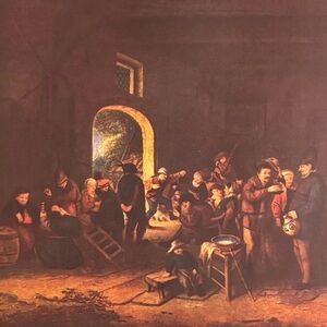 PEASANTS DANCING, 1652 Adriaen van Ostade Fine Dutch Art Print Vintage Original